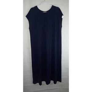 J. Jill Dress Sz XL Petite Blue Dress Sleeveless‎ Wearever Collection Pockets